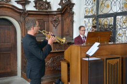 Gottesdienst: Mike Krell Trompete, Peter Straub Orgel