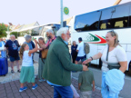Punkt 09:00 Uhr fuhren wir mit zwei Bussen nach Freidrichshafen