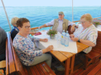 Rosemarie Blickle und ihr Ehemann, Leni Heckhoff und Ursula Roth (neben Rosemarie)
