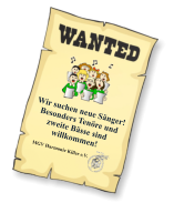 Wir suchen neue Sänger! Besonders Tenöre und  zweite Bässe sind willkommen! MGV Harmonie Killer e.V.